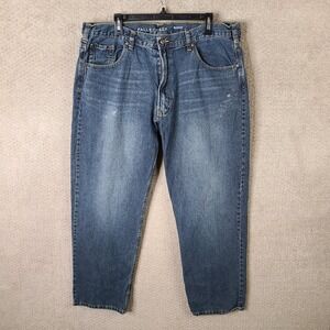 Falls Creek Jeans Mens 42x32 (38x31) Blue Relaxed Fit Cotton Dark Wash Denim